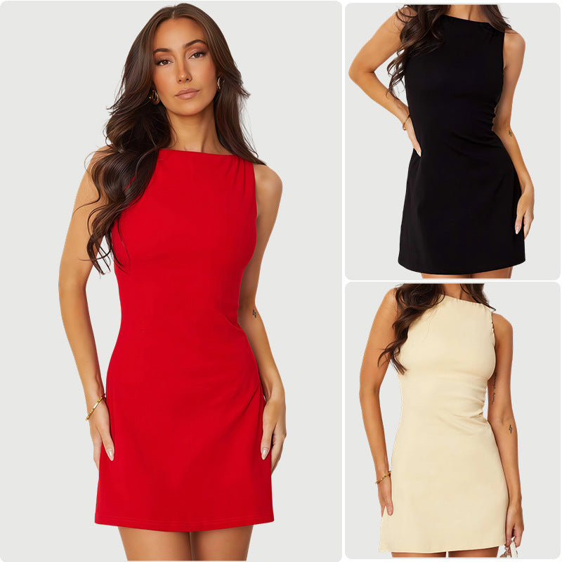 Damen figurbetontes Mini-Kleid mit asymmetrischem Schnitt und elegantem Oberteil Shopnory