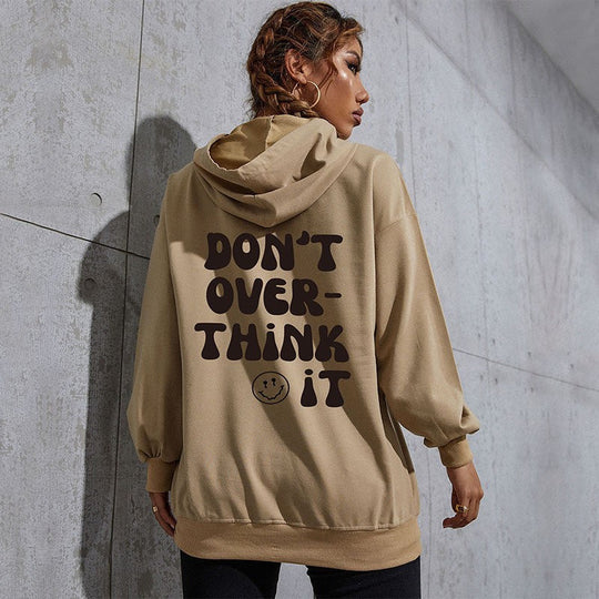 Damen Kapuzenpullover mit Statement-Backprint, Oversize‑Schnitt und gerippten Bündchen Shop Nory