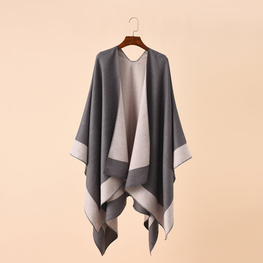 Damen Wendbarer Poncho-Cape aus Kaschmir-Mix mit Oversize-Schnitt Shop Nory