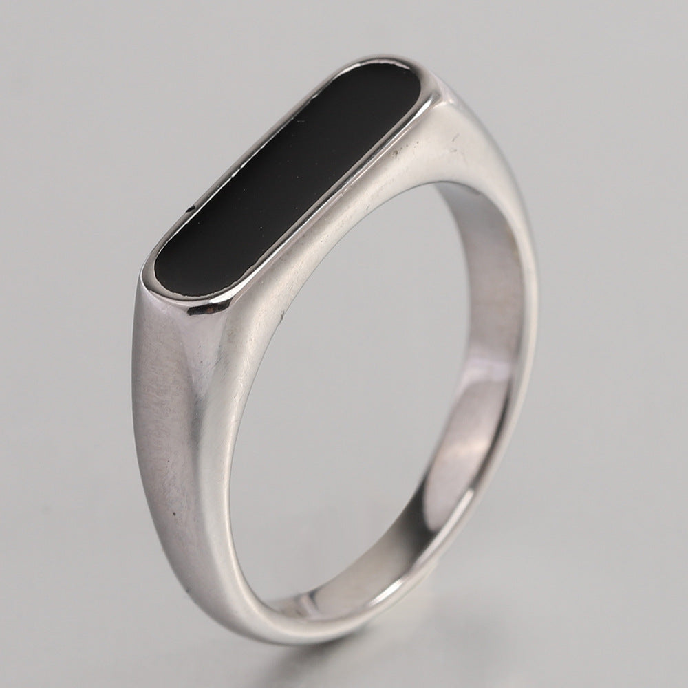 Herren Siegelring mit elegantem, poliertem Onyx-Einsatz Shop Nory