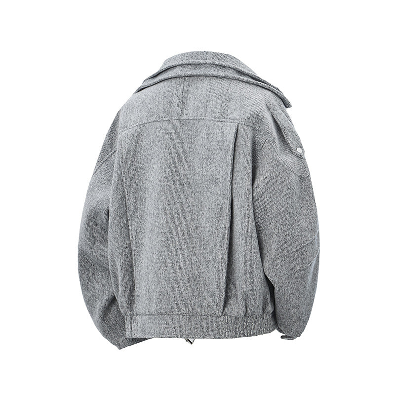 Damen Kurz geschnittene Wollmix-Bikerjacke mit asymmetrischer Front und Taillengürtel Shop Nory