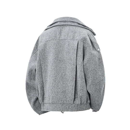 Damen Kurz geschnittene Wollmix-Bikerjacke mit asymmetrischer Front und Taillengürtel Shop Nory