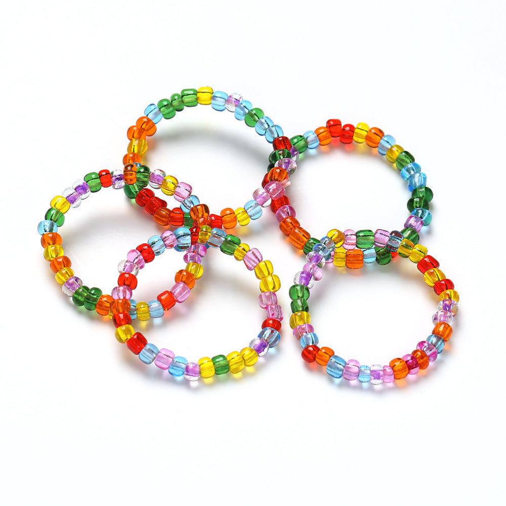 Damenarmband mit bunten und transparenten Acrylperlen Shop Nory