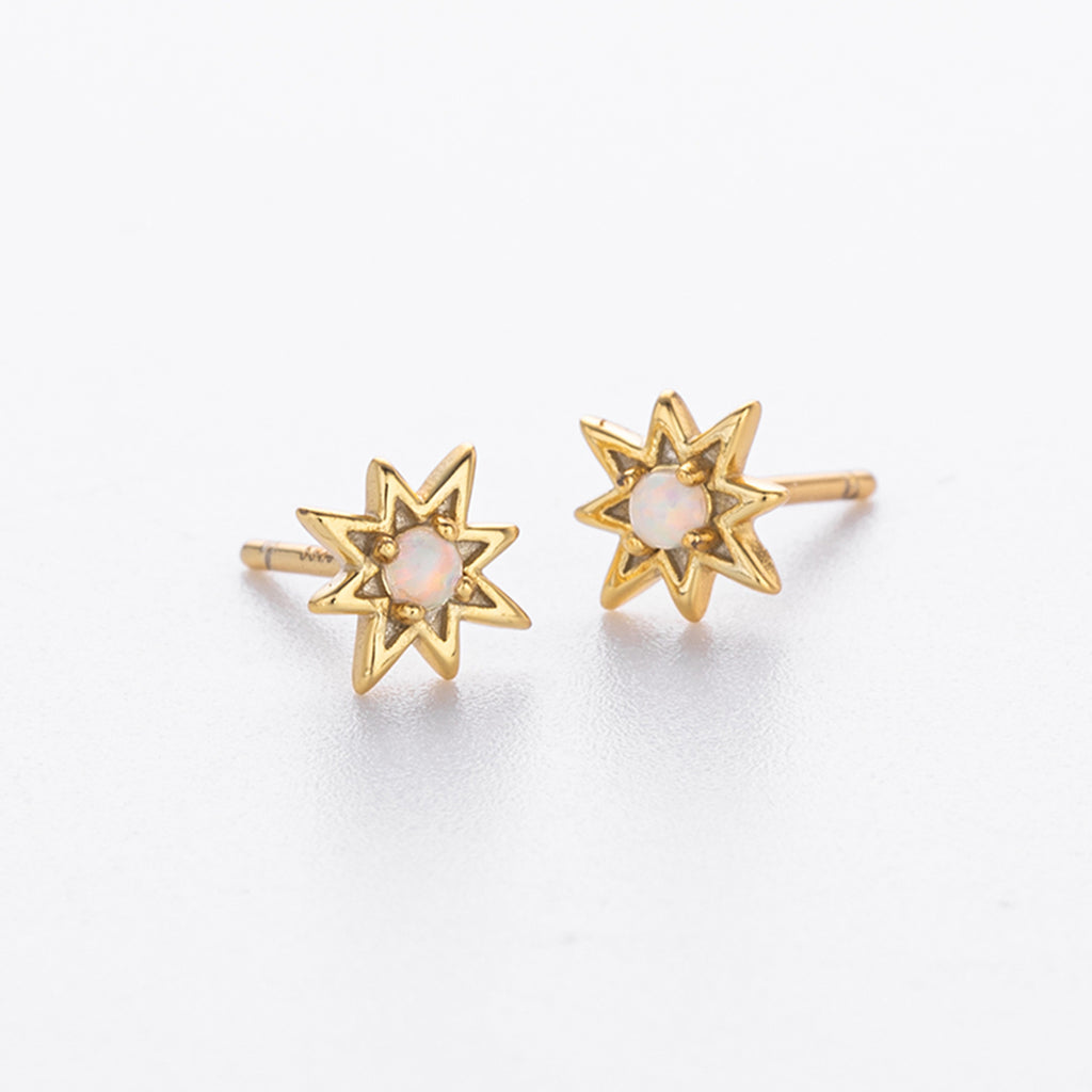 Damen Ohrstecker im kreativem Sonnenstern-Design aus hochwertigem 925 Sterling Silber Shop Nory