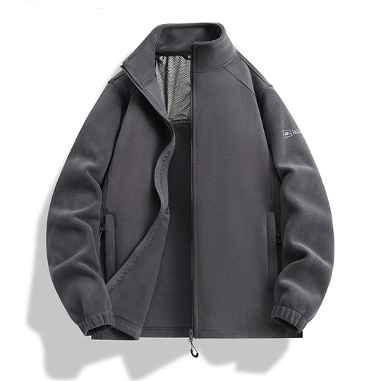 Herren Fleecejacke mit Stehkragen, Windabweisender Microfleece und Reißverschlusstaschen Shop Nory