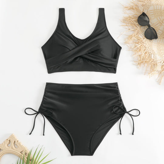 Damen Hochtailliertes Bikini-Set mit verstellbaren Trägern