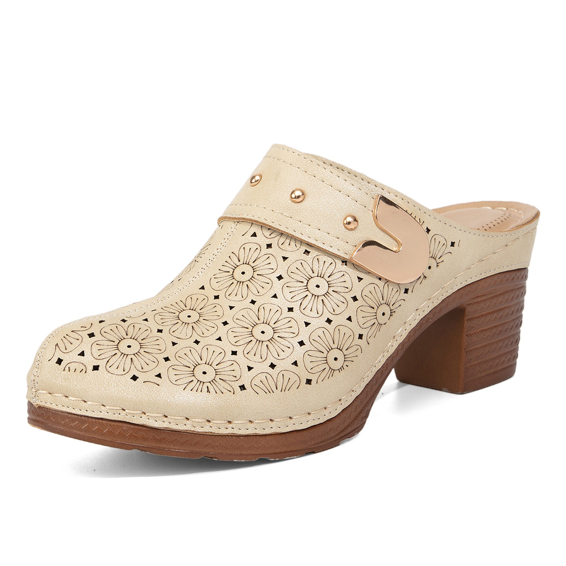 Damen Clogs mit atmungsaktivem Design und eleganten Perforationen
