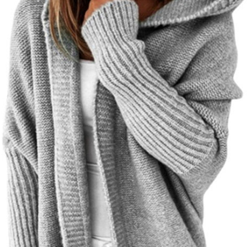 Damen Longline Kapuzen-Strickcardigan mit offener Front Shop Nory