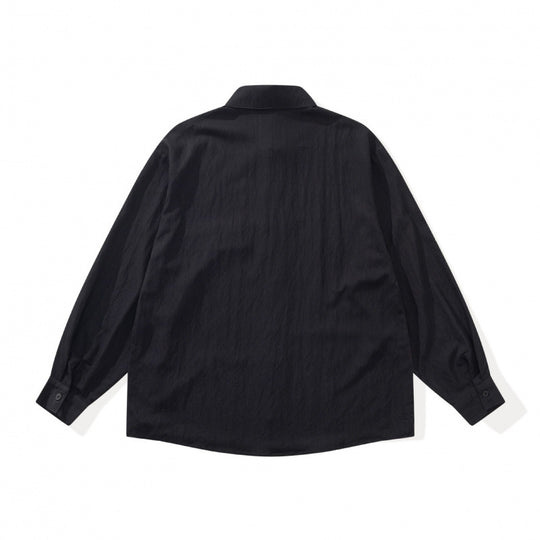 Unisex Oversize-Hemdjacke im Patchwork-Look mit Kentkragen und Brusttasche Shop Nory