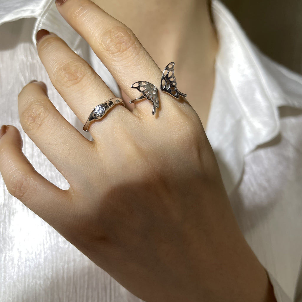 Damen Offener Ring mit verspieltem Schmetterlingsdesign Shop Nory