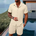 Herren atmungsaktives Sport-Set mit Kurzarm-Hemd und Shorts