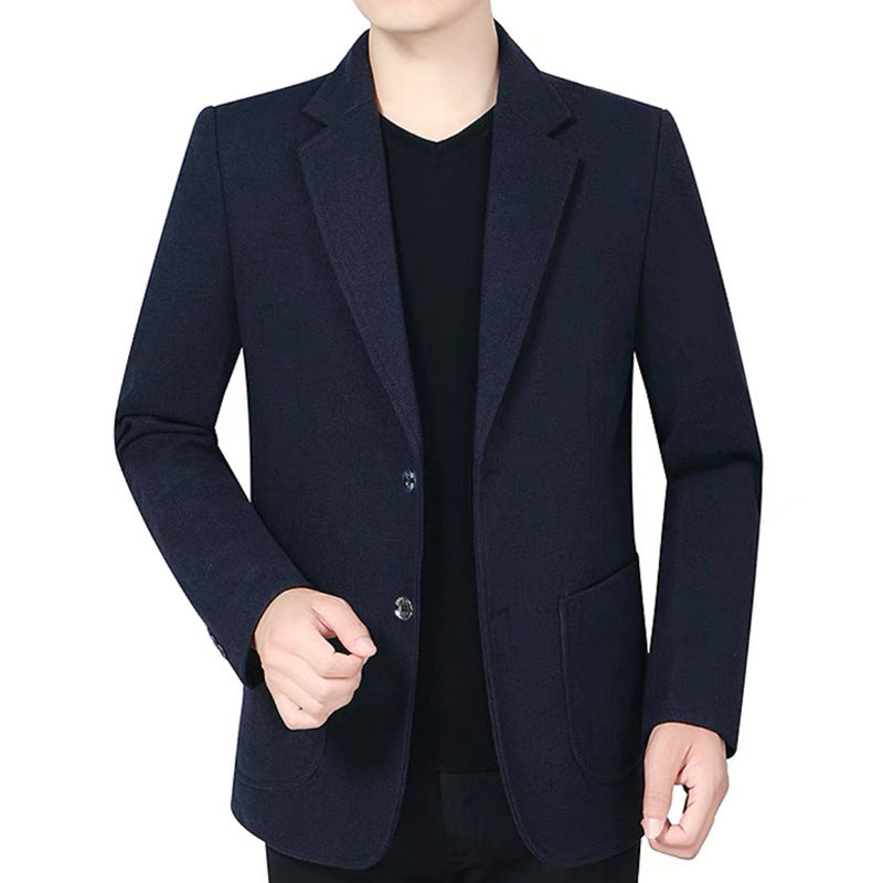 Herren Tailliertes Wollmix-Sakko im Casual-Blazer-Stil mit aufgesetzten Taschen Shop Nory