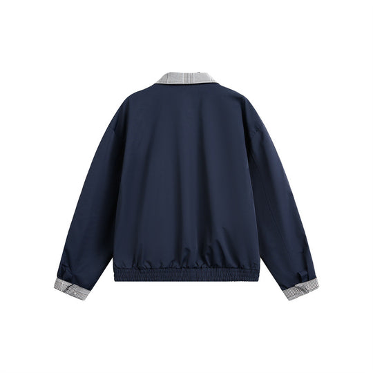 Herren leichte Übergangsjacke mit Karokrragen, Umschlagärmel und elastischem Saum Shop Nory