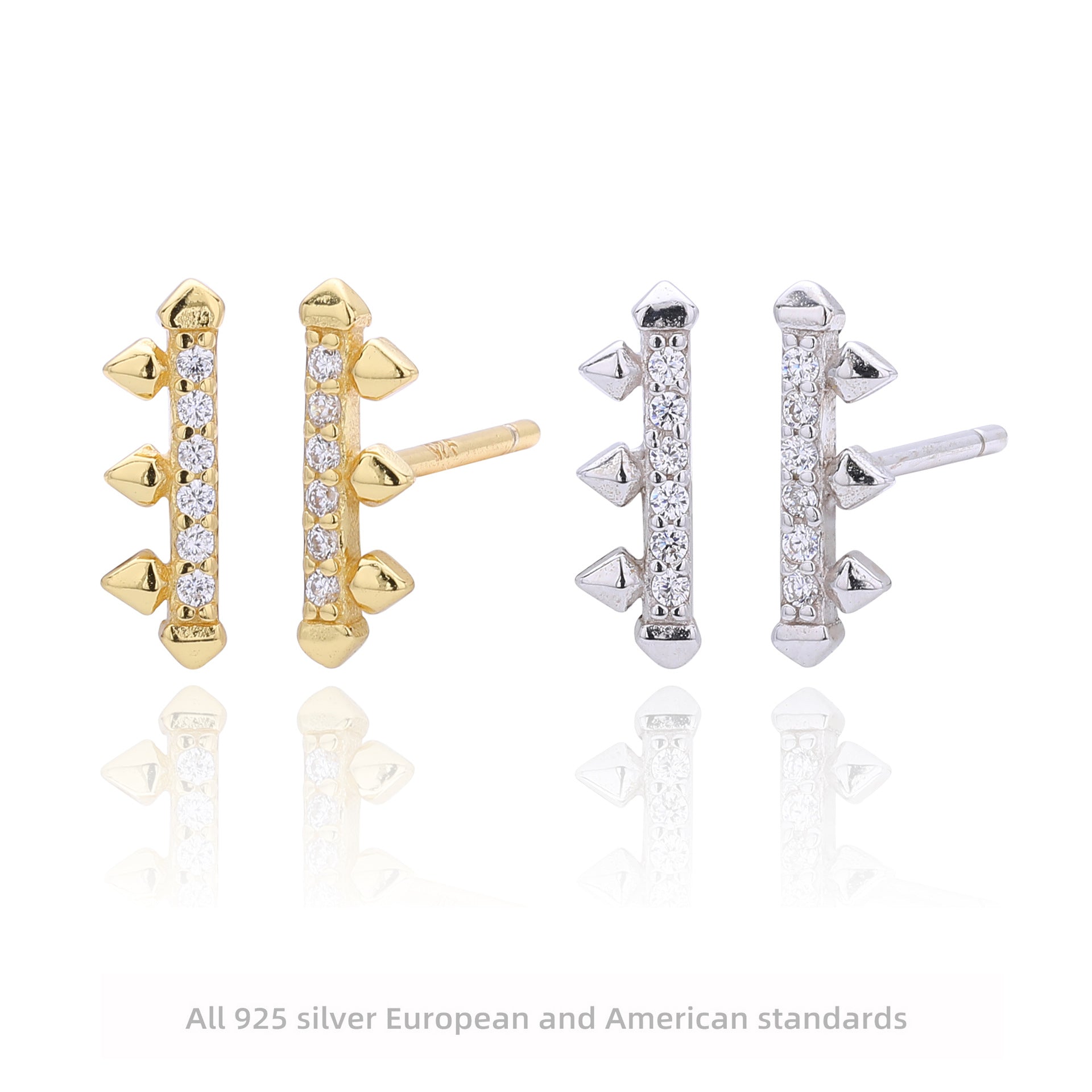 Damen Ohrstecker mit modernem Pfeil-Design aus 925 Sterling Silber Shop Nory