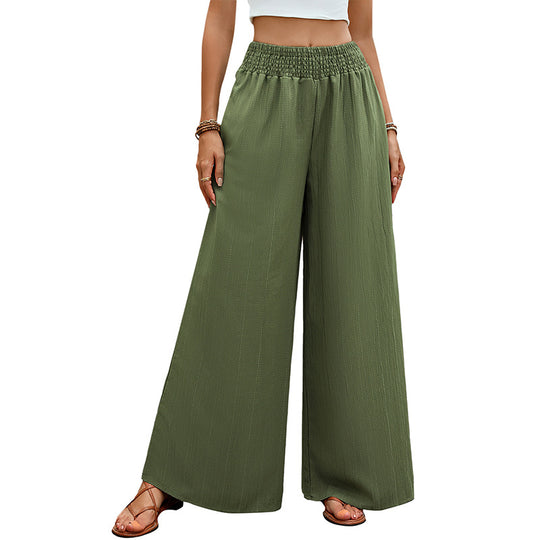 Damen Leichte Palazzo-Hose mit hohem Smokbund und fließender Weite Shop Nory