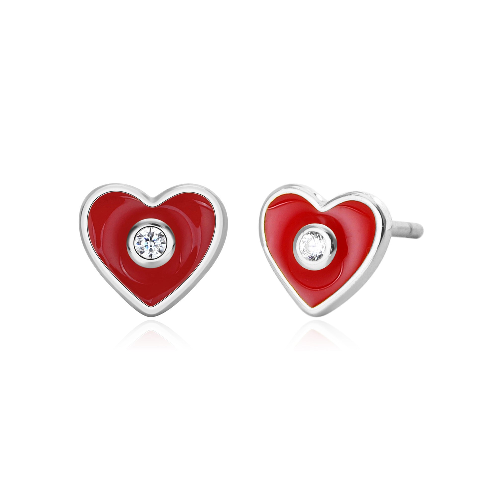 Damen Ohrringe mit herzförmigem Design und funkelndem Zirkon Shop Nory