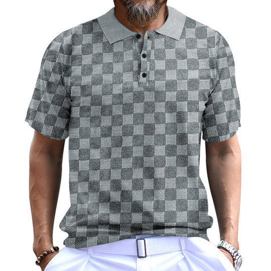 Herren Polo-Shirt mit strukturiertem Design und komfortablem Stehkragen