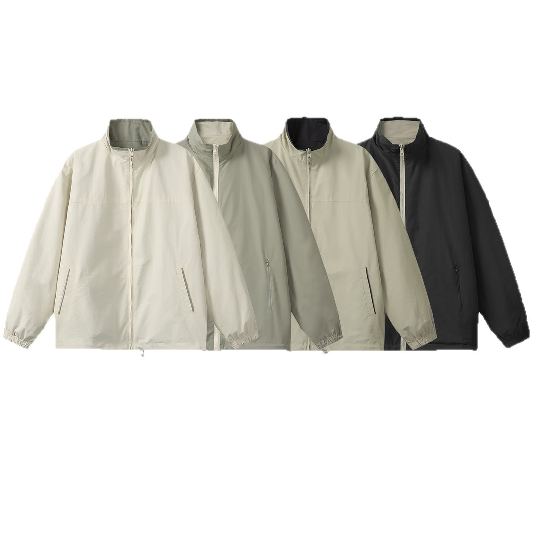 Unisex Leichter Boxy-Windbreaker mit hohem Stehkragen und Kordelzug Shop Nory