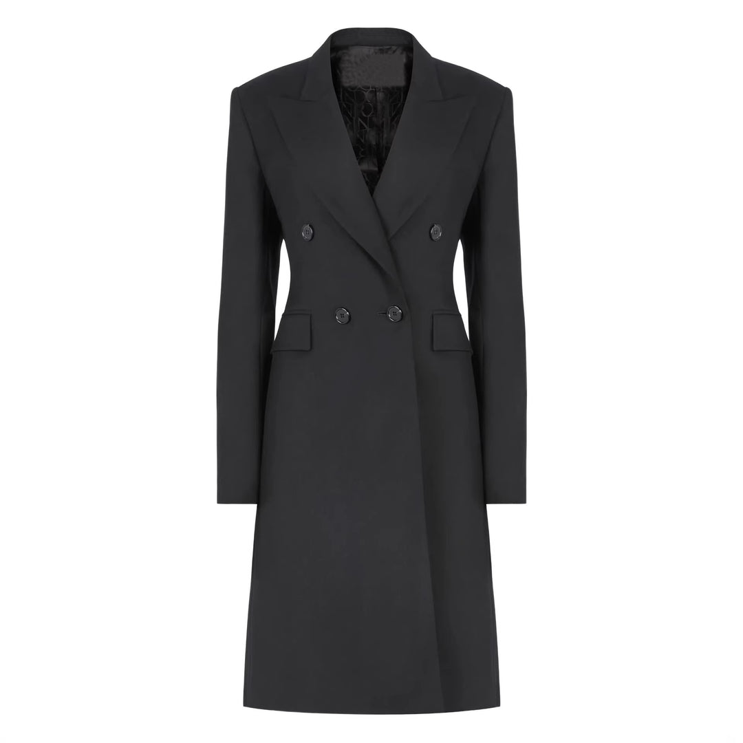 Damen Langblazer im minimalistischen Doppelreiher mit verstärkten Schultern Shop Nory