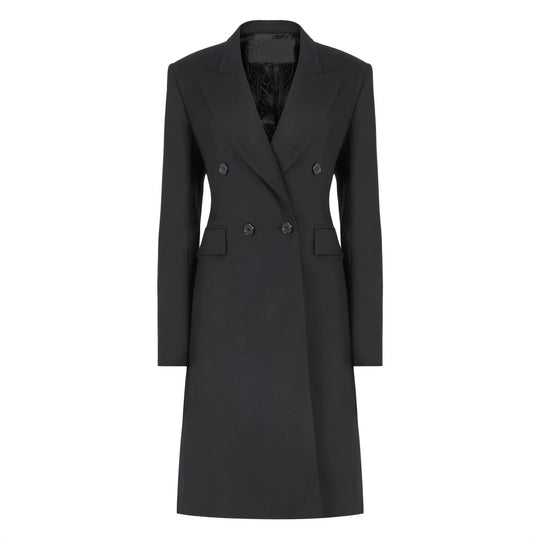 Damen Langblazer im minimalistischen Doppelreiher mit verstärkten Schultern Shop Nory