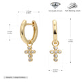 Damen Ohrringe mit funkelndem Kreuzanhänger aus 925 Sterling Silber Shop Nory