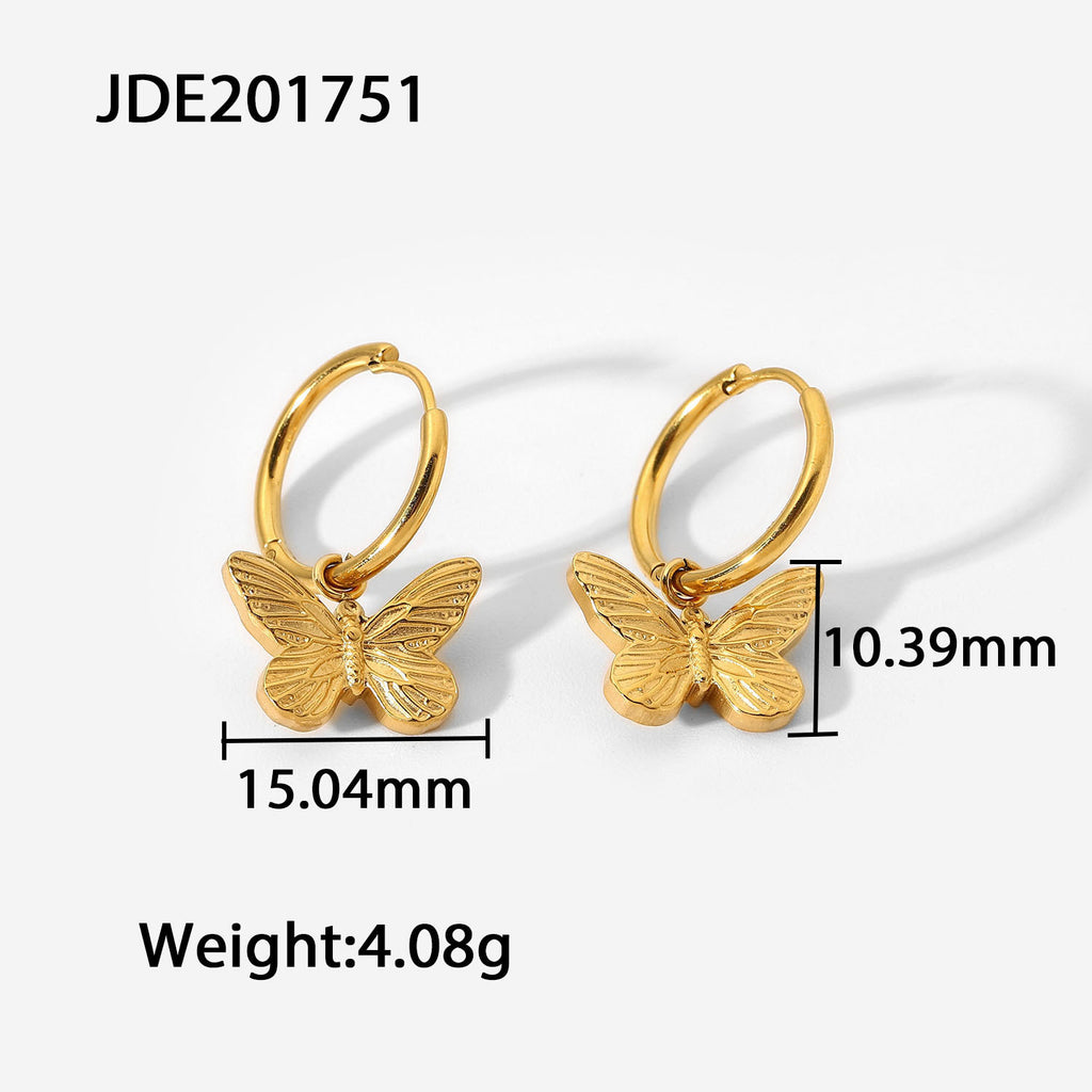 Damen Ohrhänger mit detaillierten Schmetterlingsmotiven aus hochwertigem Edelstahl Shop Nory