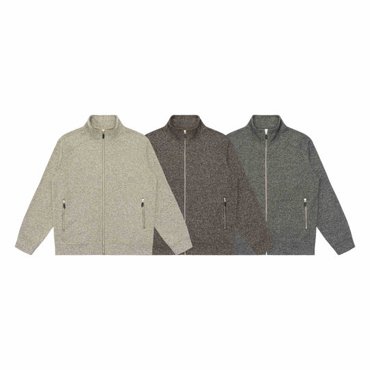Damen Zipjacke aus meliertem Teddy-Fleece mit Stehkragen und Reißverschlusstaschen Shop Nory