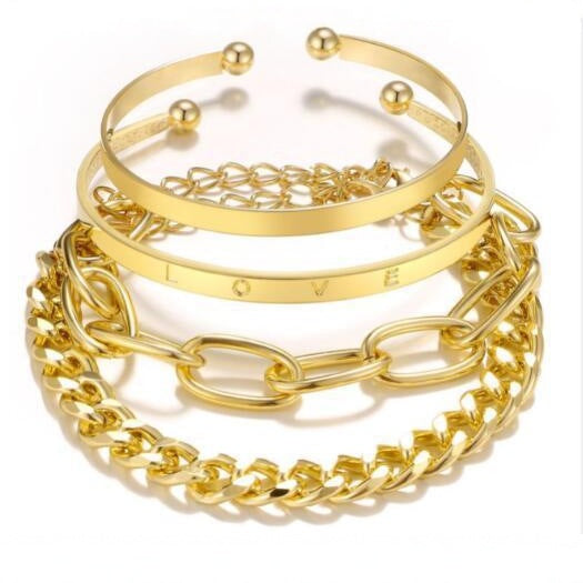 Damen Armreif-Set mit kreativem Ketten- und Minimaldesign Shop Nory