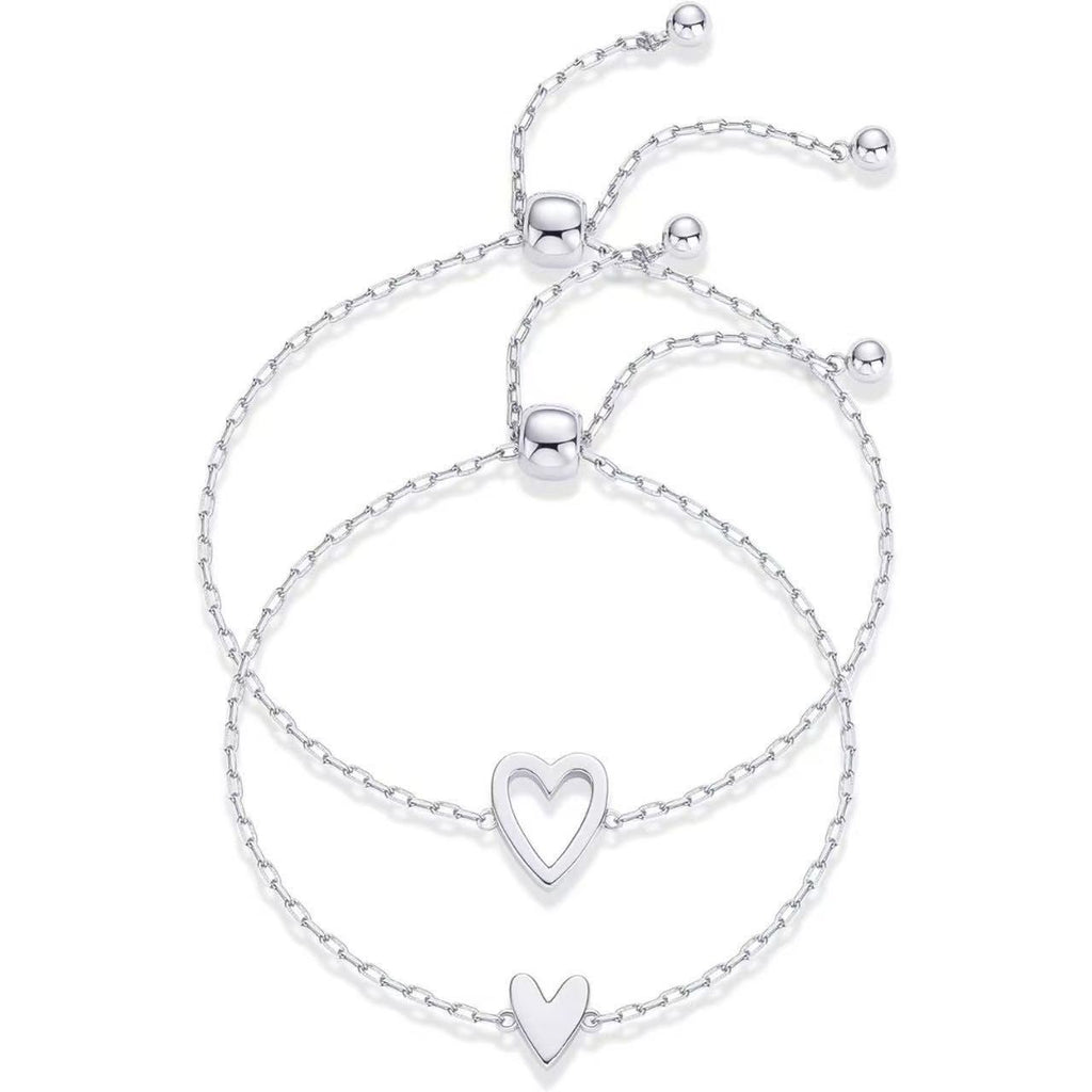 Damen Armbandset mit filigranen Herzmotiven und einstellbarem Verschluss Shop Nory