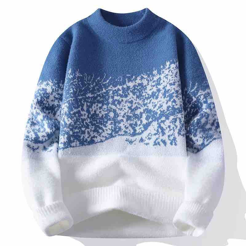 Unisex Oversized Strickpullover mit Jacquardstruktur und Rundhalsausschnitt Shop Nory