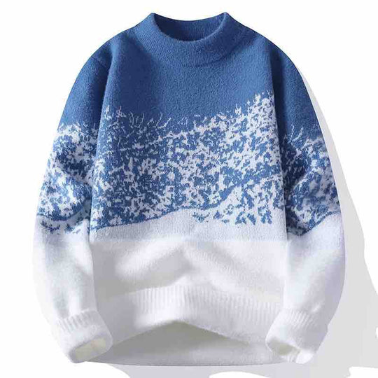 Unisex Oversized Strickpullover mit Jacquardstruktur und Rundhalsausschnitt Shop Nory