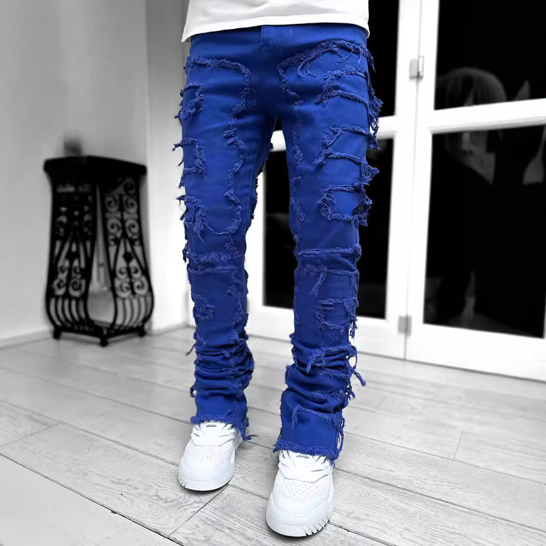 Herren Schnittige Jeanshose mit Rissoptik