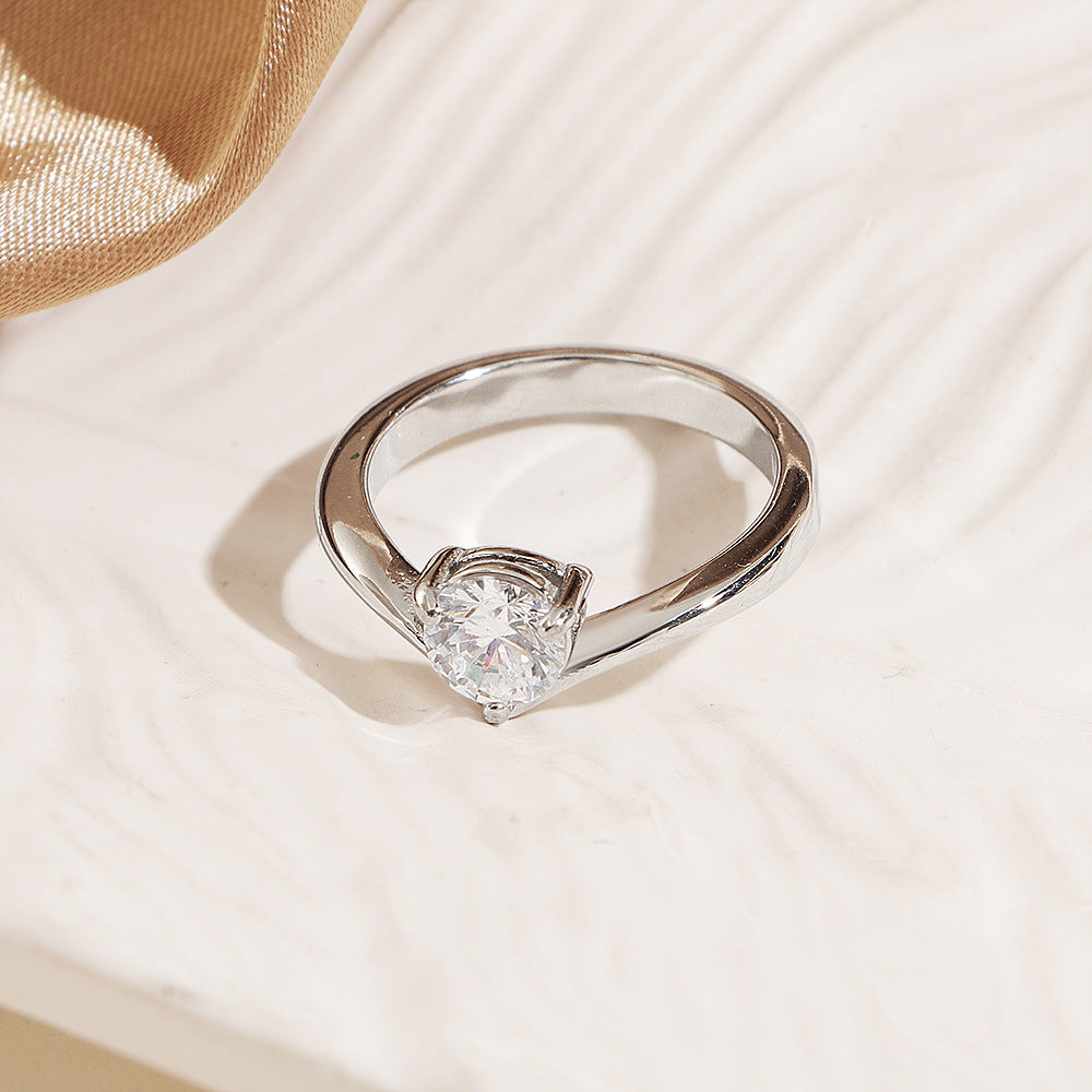 Damen Eleganter Herzförmiger Solitärring Shop Nory