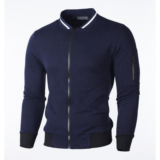 Herren Sweatjacke mit hochwertiger Struktur und sicherer Reißverschlusstasche