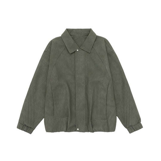 Unisex Boxy-Overhemdjacke mit verdeckter Druckknopfleiste, Raglannähten und elastischem Saum Shop Nory