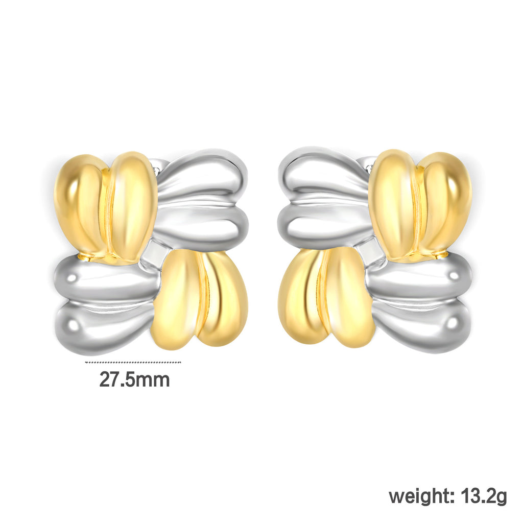 Damen Ohrstecker mit kunstvollem Wellen-Design aus hochwertigem Edelstahl Shop Nory