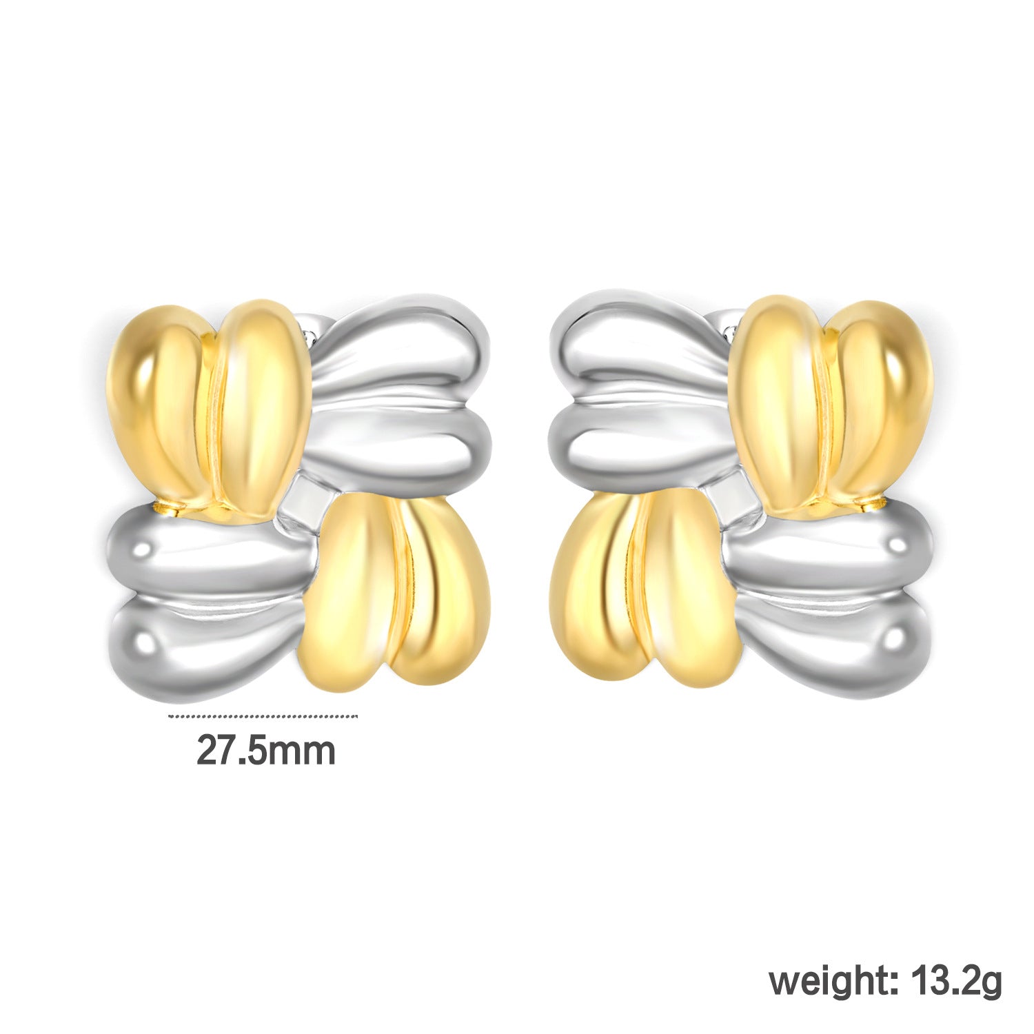 Damen Ohrstecker mit kunstvollem Wellen-Design aus hochwertigem Edelstahl Shop Nory