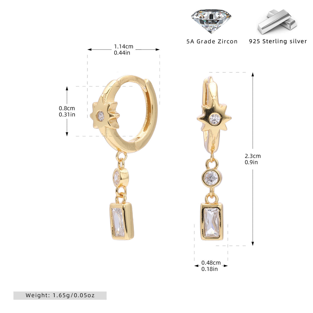 Damen Anhängerohrringe mit funkelndem Zirkon in stilvollem Design Shop Nory