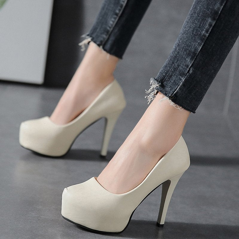 Damen hohe Pumps mit komfortablem Plateau und elegantem Design Shopnory