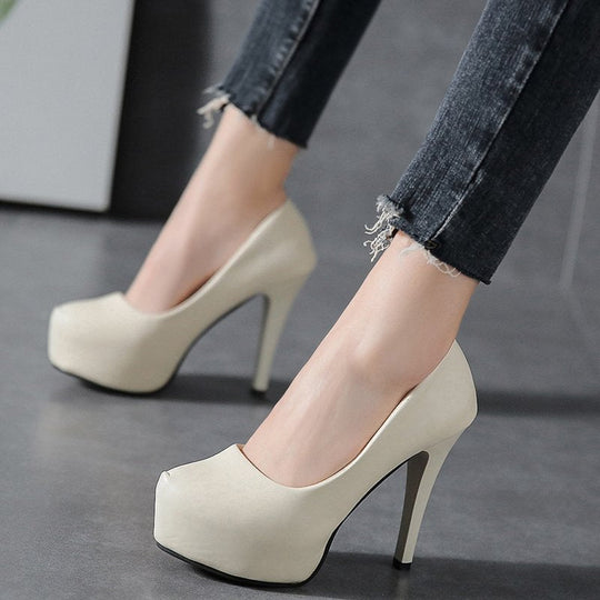 Damen hohe Pumps mit komfortablem Plateau und elegantem Design Shopnory