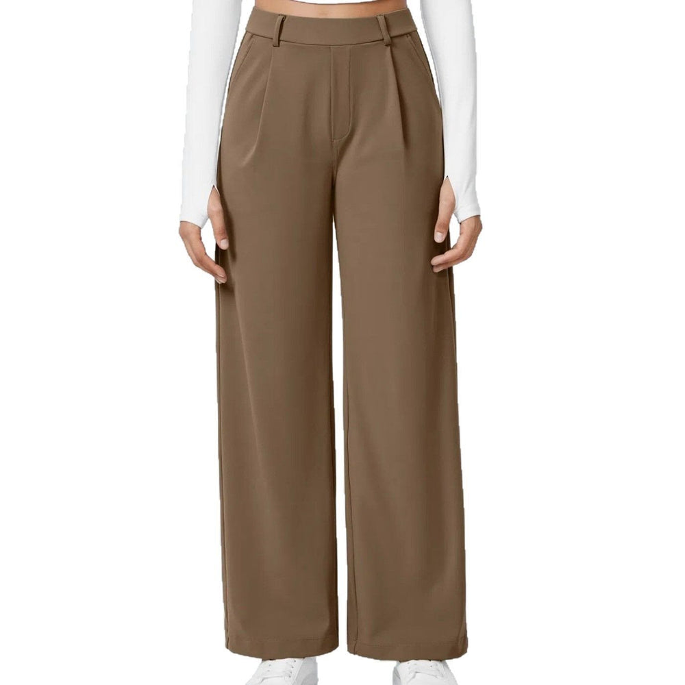 Damen Weite High‑Waist Palazzo‑Hose mit Bundfalten und Eingrifftaschen Shop Nory