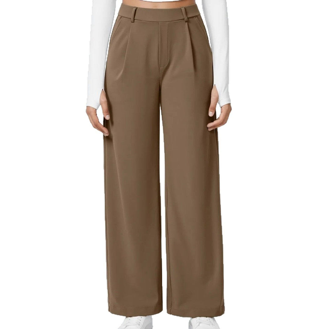 Damen Weite High‑Waist Palazzo‑Hose mit Bundfalten und Eingrifftaschen Shop Nory