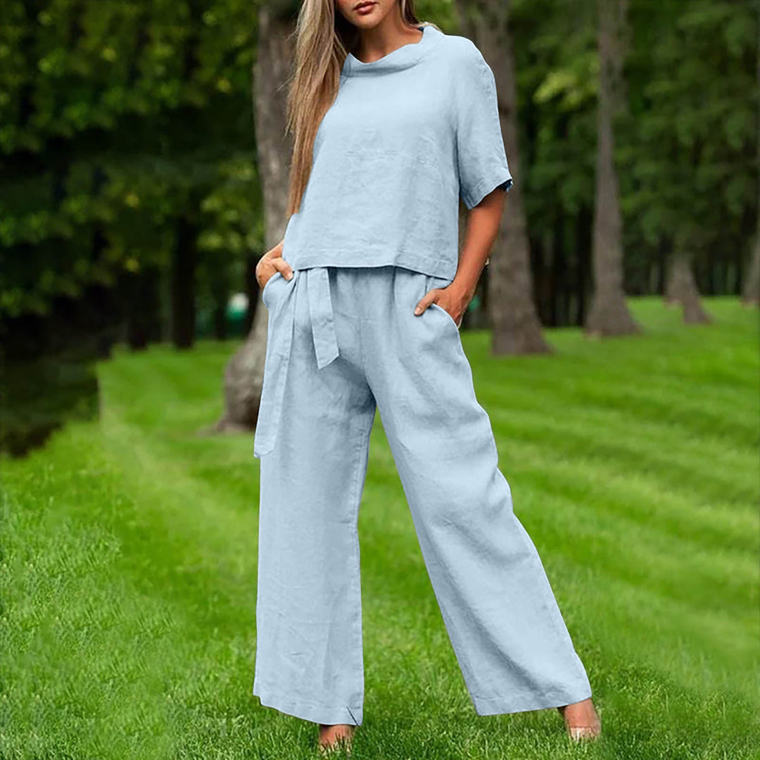 Damen lässiger Zweiteiler im minimalistischen Design Shopnory