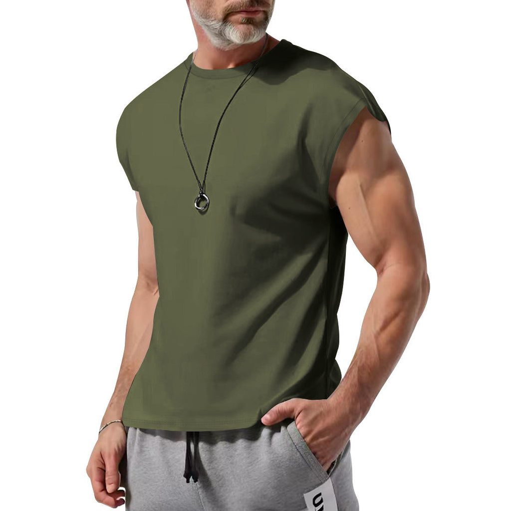Herren schickes ärmelloses T-Shirt aus atmungsaktivem Baumwollmix