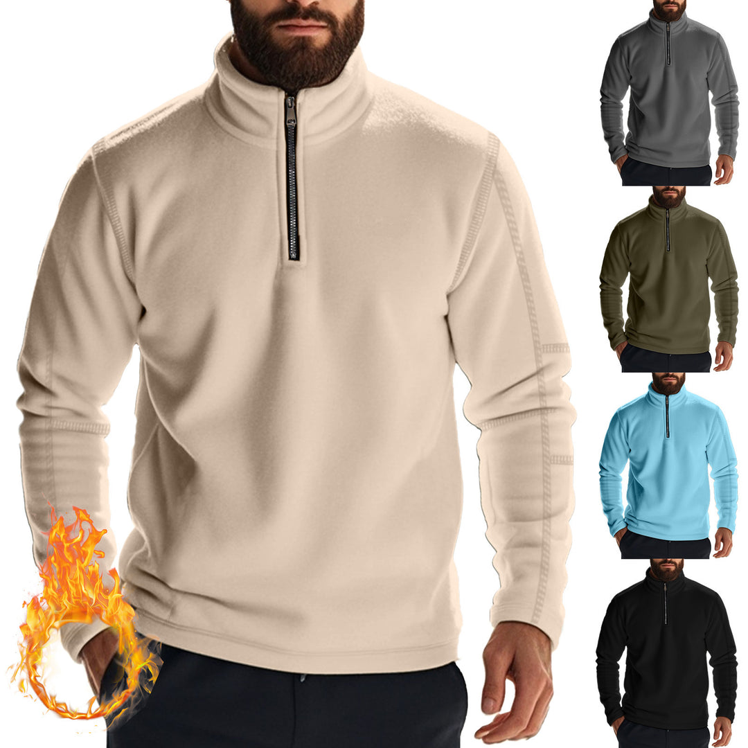 Herren nan funktionaler Fleecepullover mit Halbzip, Stehkragen und Raglanärmeln Shop Nory