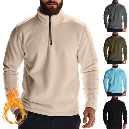 Herren nan funktionaler Fleecepullover mit Halbzip, Stehkragen und Raglanärmeln Shop Nory