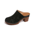 Damen Casual Clogs mit komfortablem Absatz und edlem Wildleder