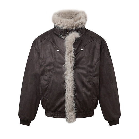 Herren Bomberjacke im Aviator‑Look mit Kunstfellbesatz und Schnallenkragen Shop Nory