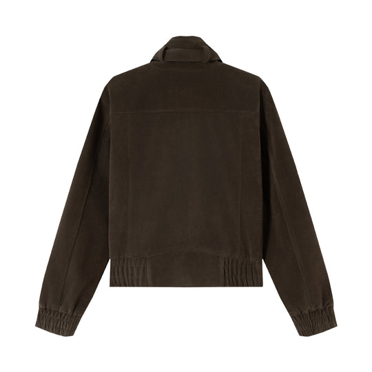Herren Kurzblouson aus Veloursoptik mit Funnelkragen, Cargo‑Pattentaschen und Zierkreuz-Applikation Shop Nory