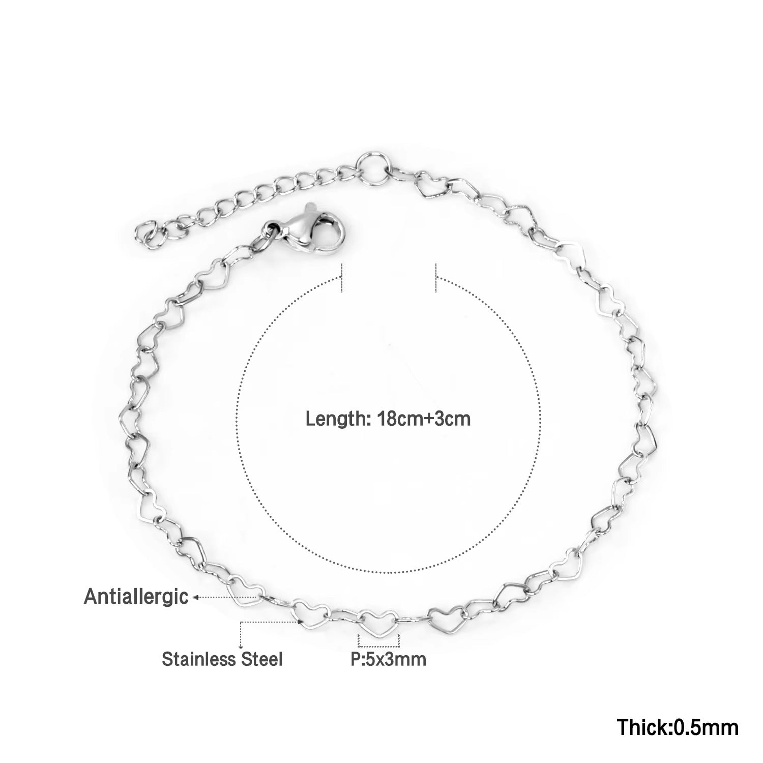 Damen trendiges Gliederarmband aus hochwertigem Edelstahl mit verstellbarem Verschluss Shop Nory